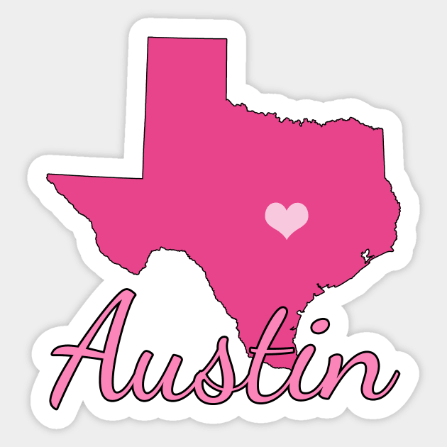 Austin Texas Cute Pink Sticker by epiclovedesigns